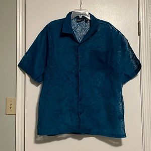 Anxious Blue Button Down Shirt
